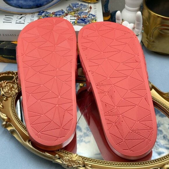 🆕 KURT GEIGER LONDON 🧿 NWOT Meena Eagle Quilted Slide, Salmon - Sz 39 US8.5 - Picture 15 of 15